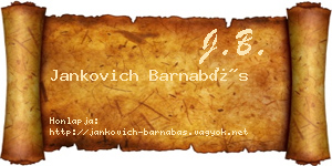 Jankovich Barnabás névjegykártya